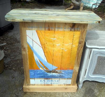 comptoir en palettes et bois recycl&eacute;s,stages menuiserie palettes,upcycling bois