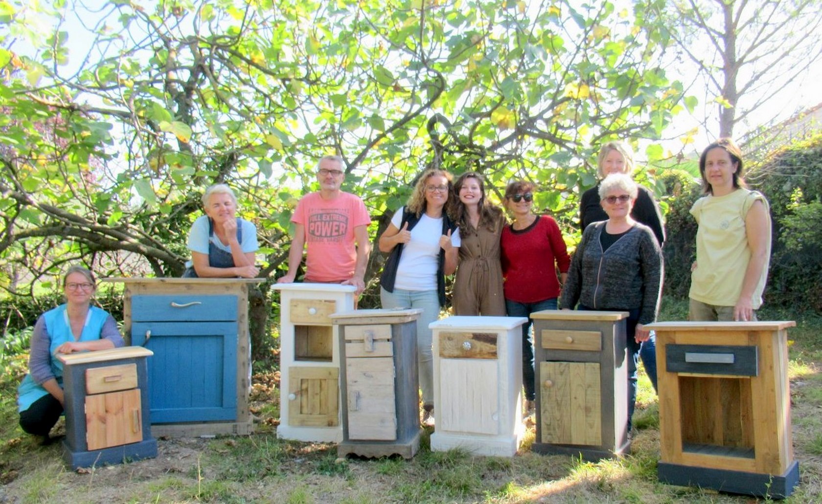 comptoir en palettes et bois recycl&eacute;s,stages menuiserie palettes,upcycling bois